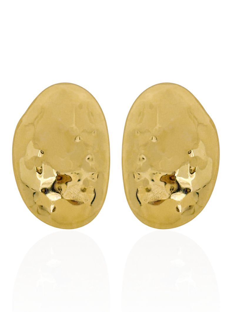 Brinco Folheado a Ouro 18k e Prata Design Maxi Martelado
