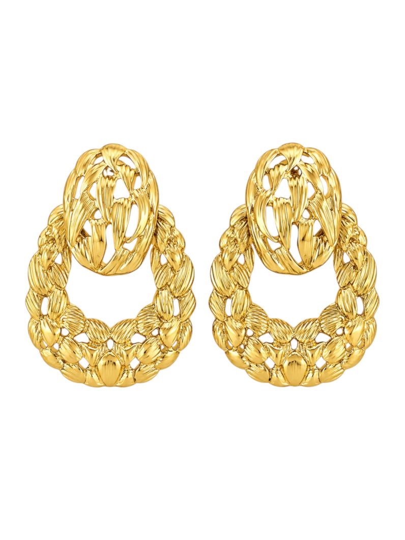 Brinco Folheado a Ouro 18k e Prata Design Maxi Vazado