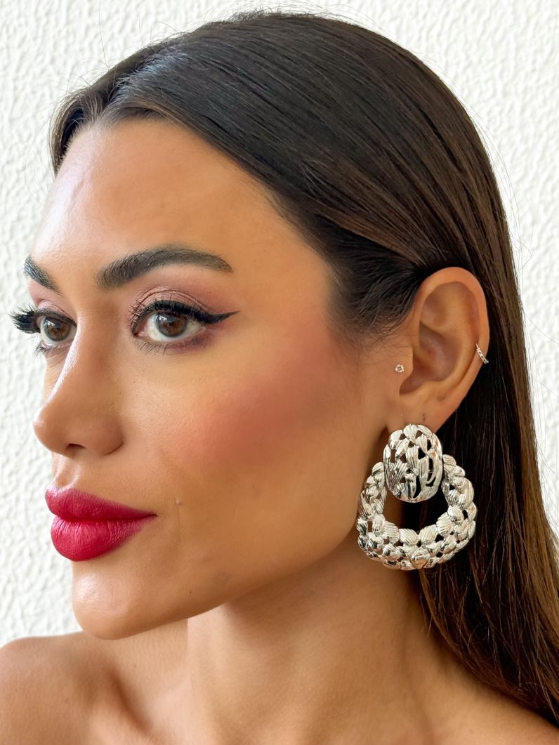 Brinco Folheado a Ouro 18k e Prata Design Maxi Vazado