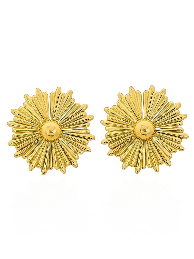 Brinco Folheado a Ouro 18k e Prata Design Moderno em Circulo