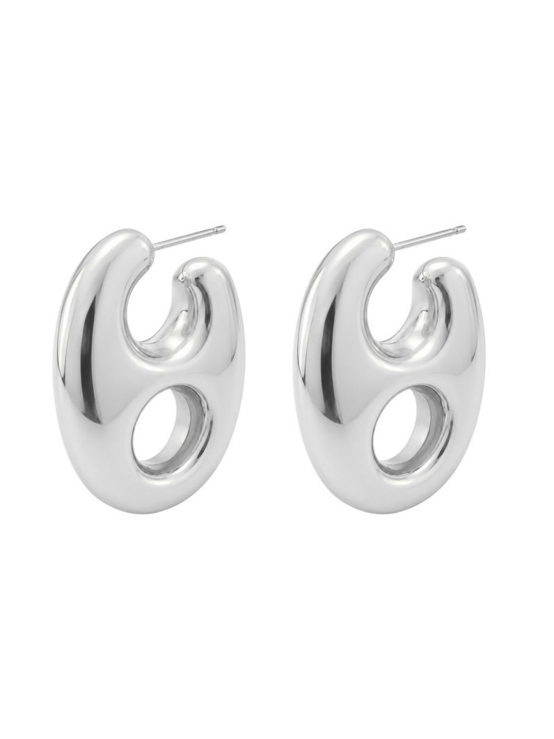 Brinco Folheado a Ouro 18k e Prata Design Moderno Vazado