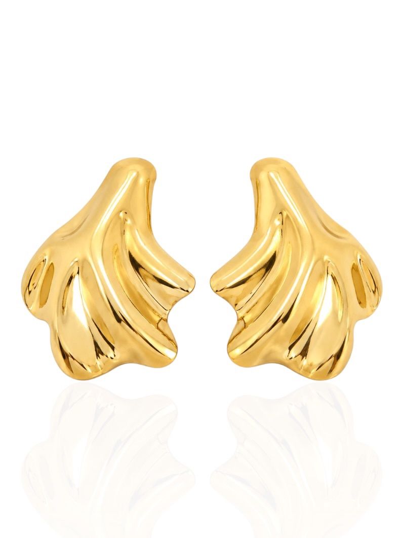 Brinco Folheado a Ouro 18k e Prata Design Organico Moderno