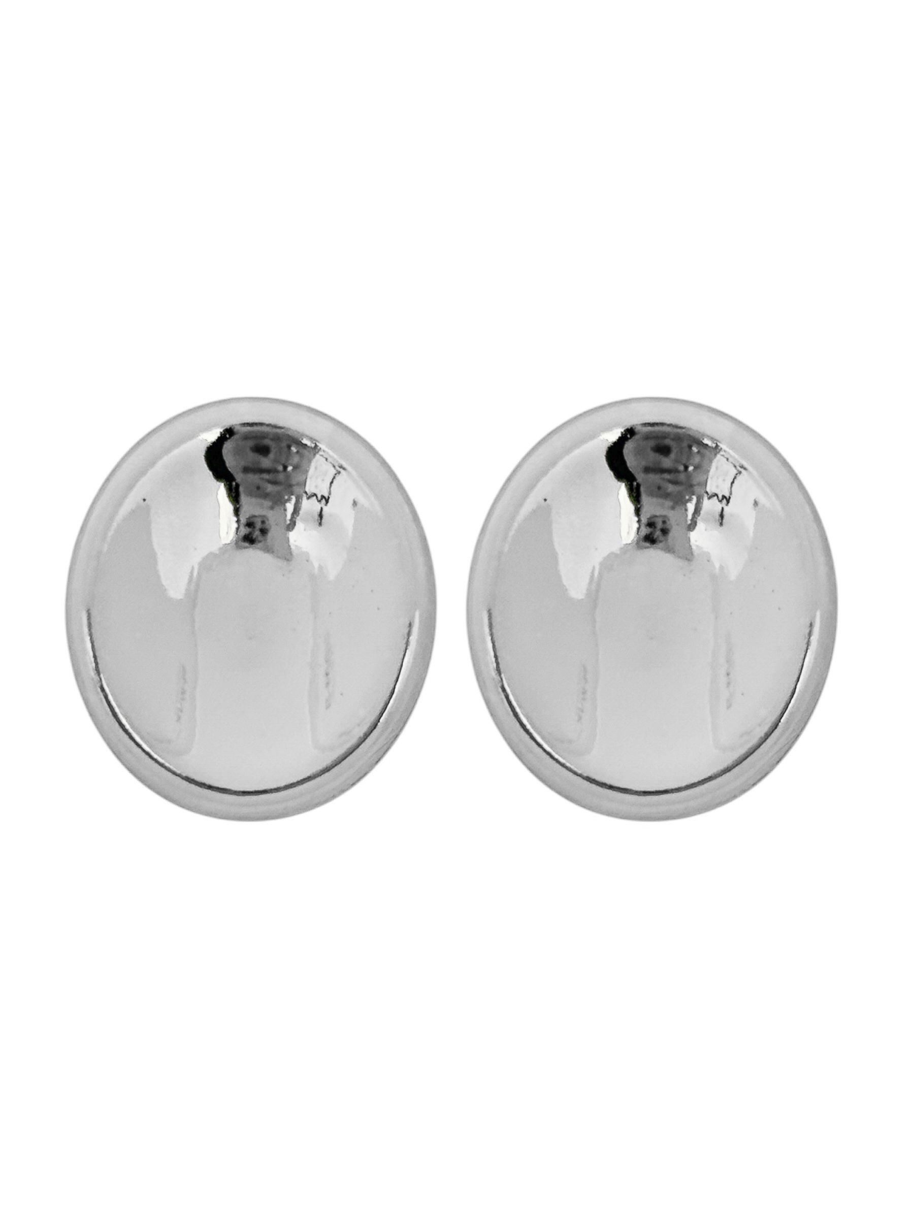 Brinco Folheado a Ouro 18k e Prata Design Oval Curvo