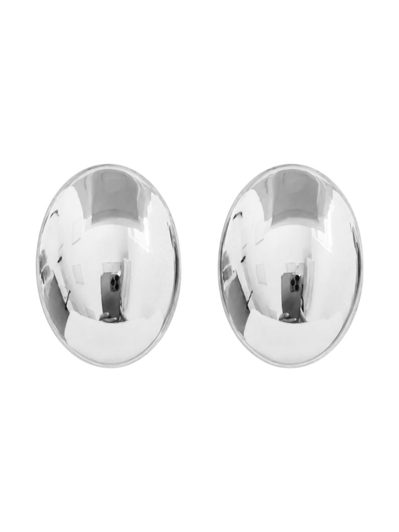 Brinco Folheado a Ouro 18k e Prata Design Oval Curvo