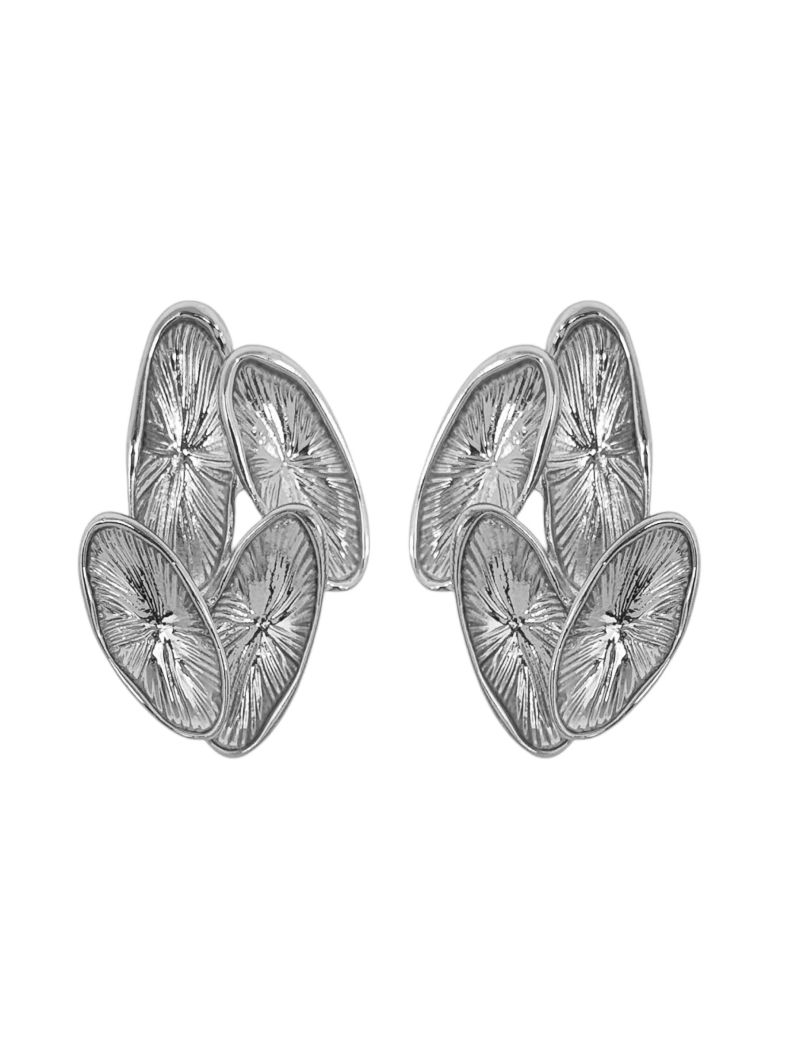 Brinco Folheado a Ouro 18k e Prata Design Oval Texturizado