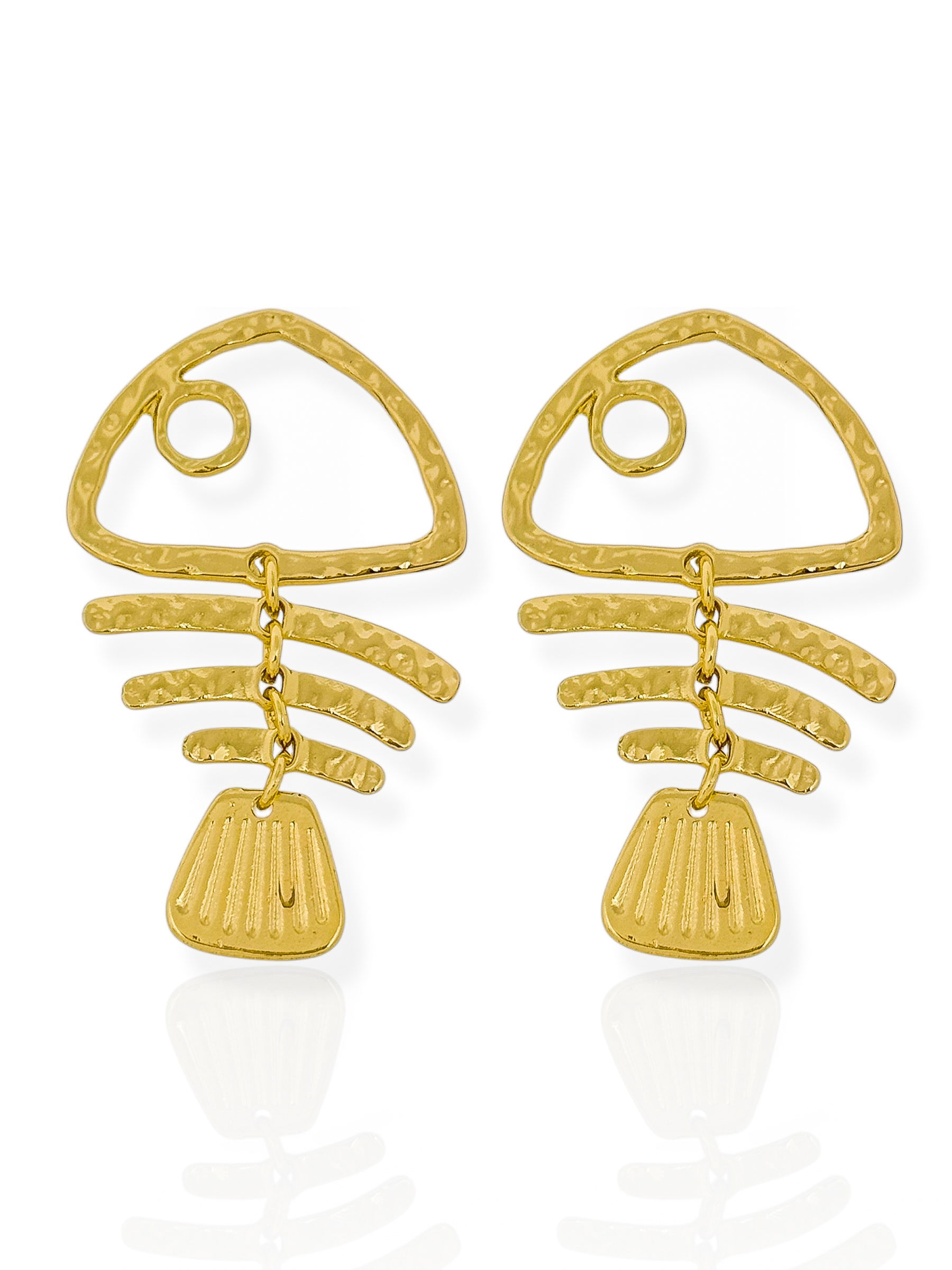 Brinco Folheado a Ouro 18k e Prata Design Peixe