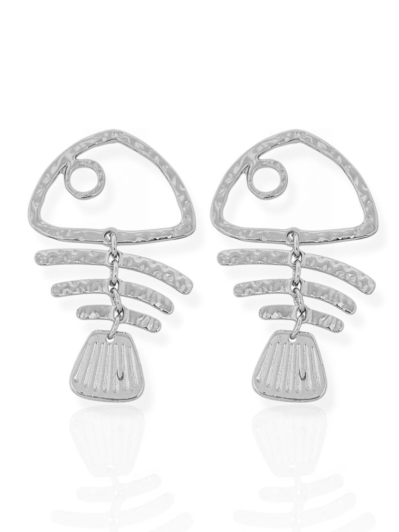 Brinco Folheado a Ouro 18k e Prata Design Peixe
