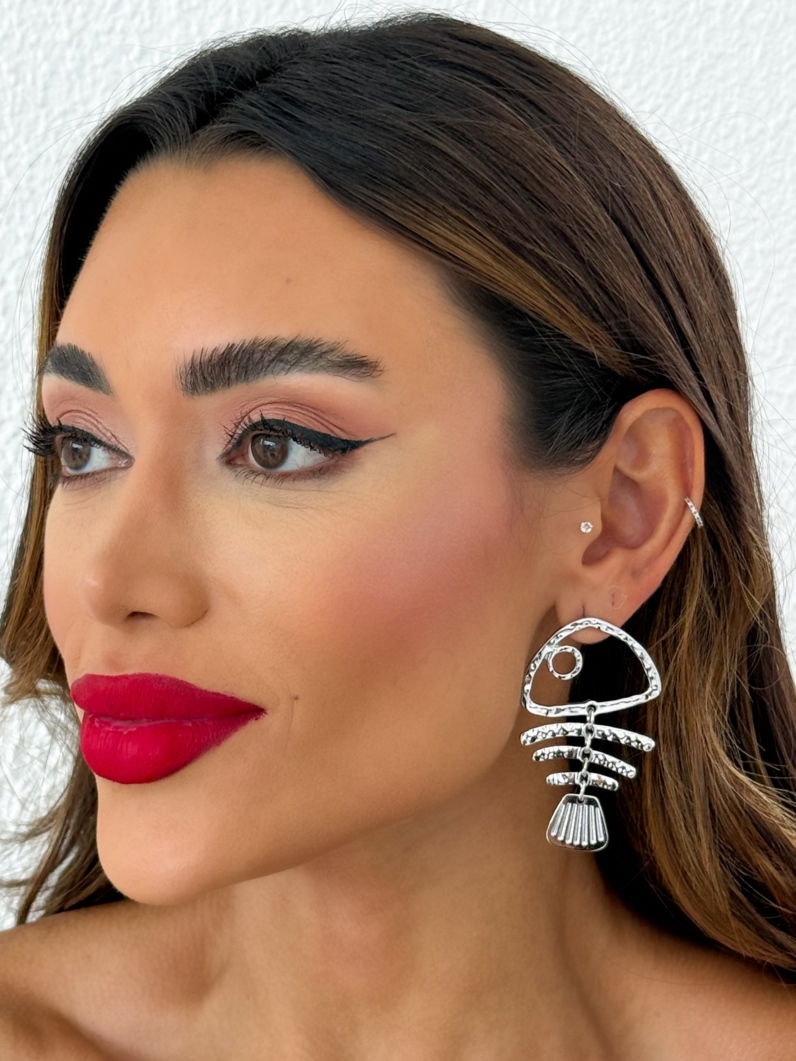 Brinco Folheado a Ouro 18k e Prata Design Peixe