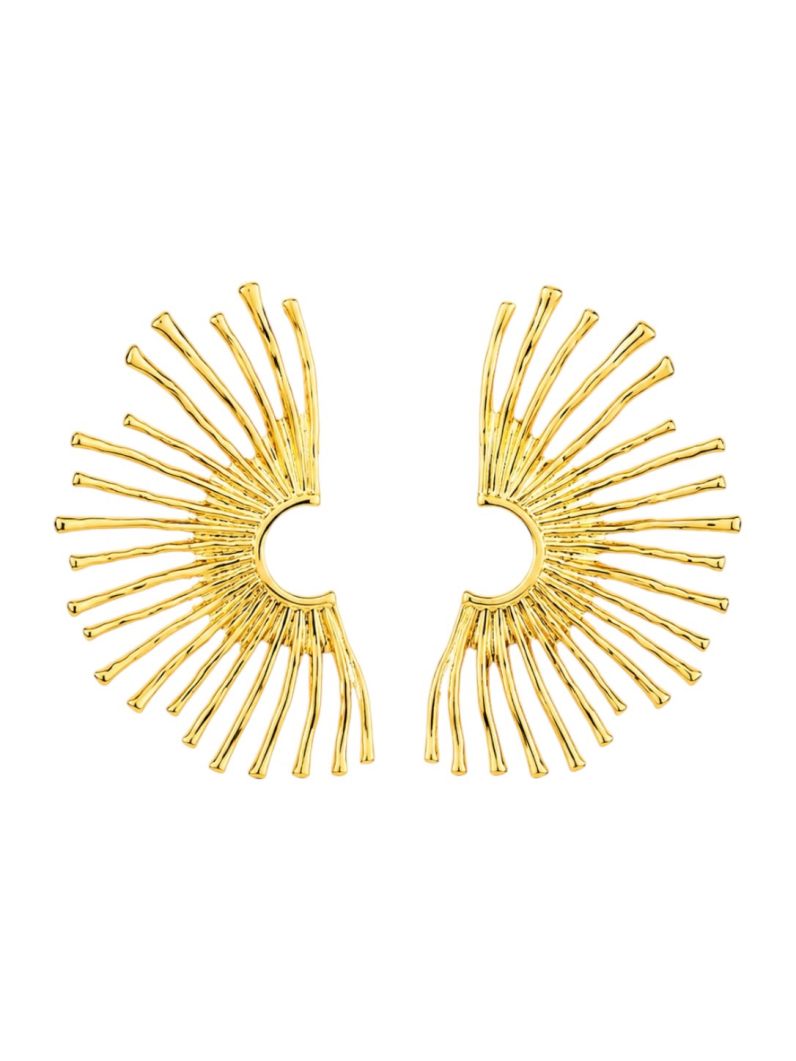 Brinco Folheado a Ouro 18k e Prata Design Raios de Sol