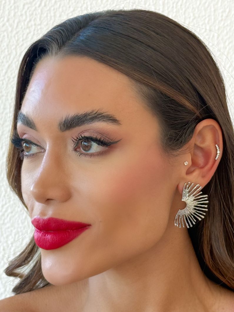 Brinco Folheado a Ouro 18k e Prata Design Raios de Sol