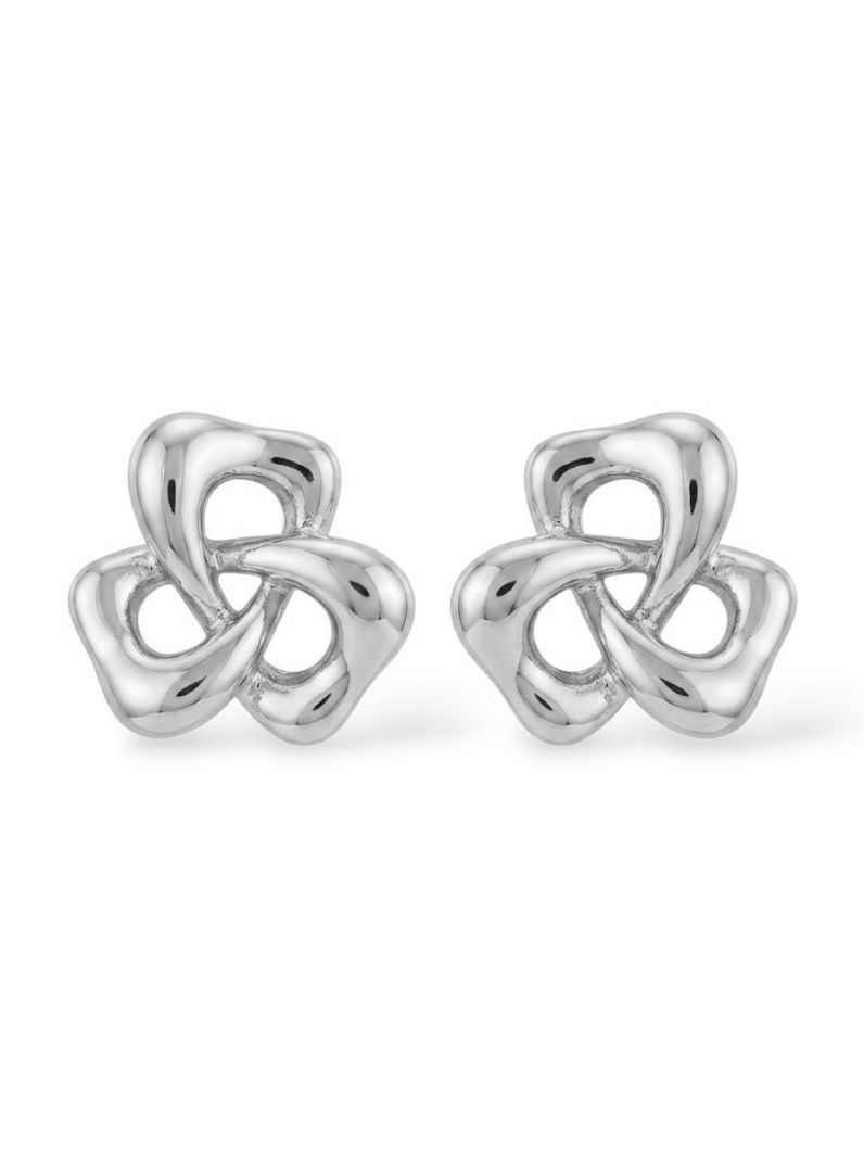 Brinco Folheado a Ouro 18k e Prata Design Trevo de 3 Folhas