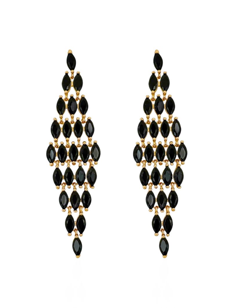 Brinco Folheado a Ouro 18k e Prata Design Zirconias Coloridas
