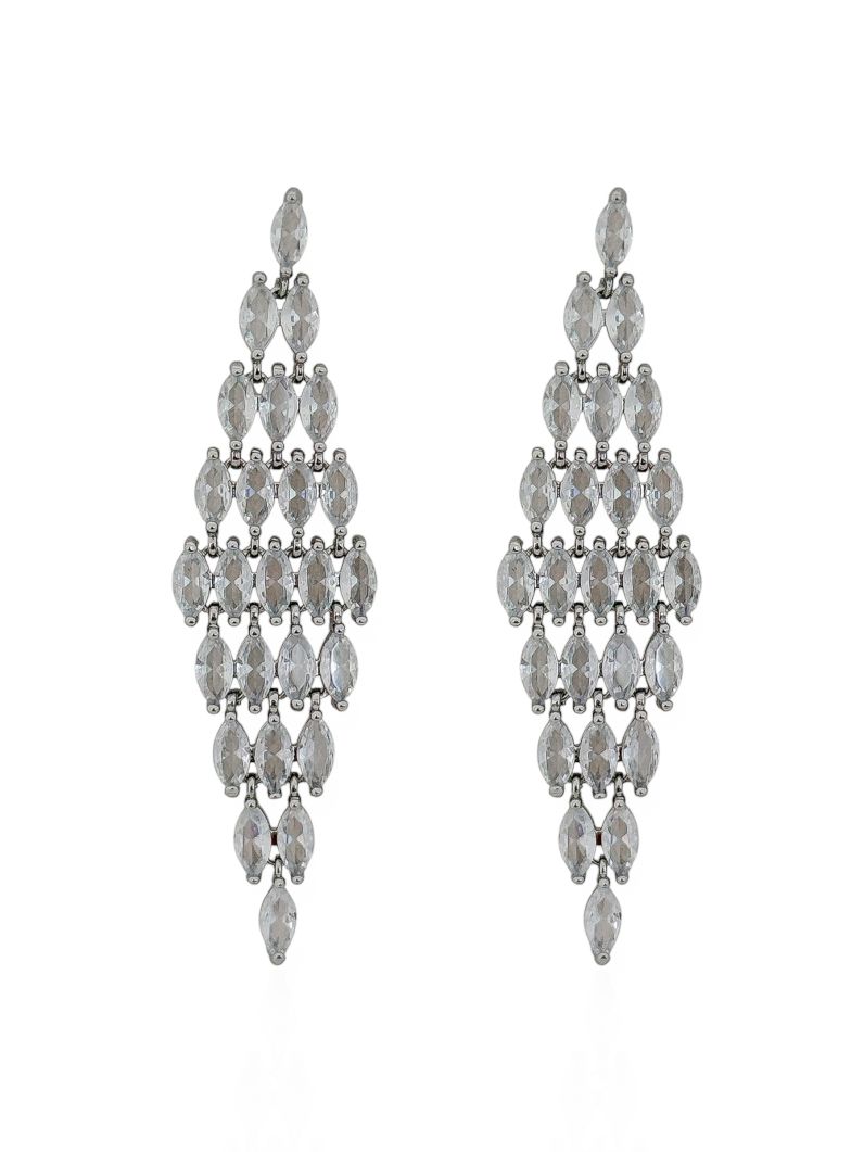 Brinco Folheado a Ouro 18k e Prata Design Zirconias Coloridas