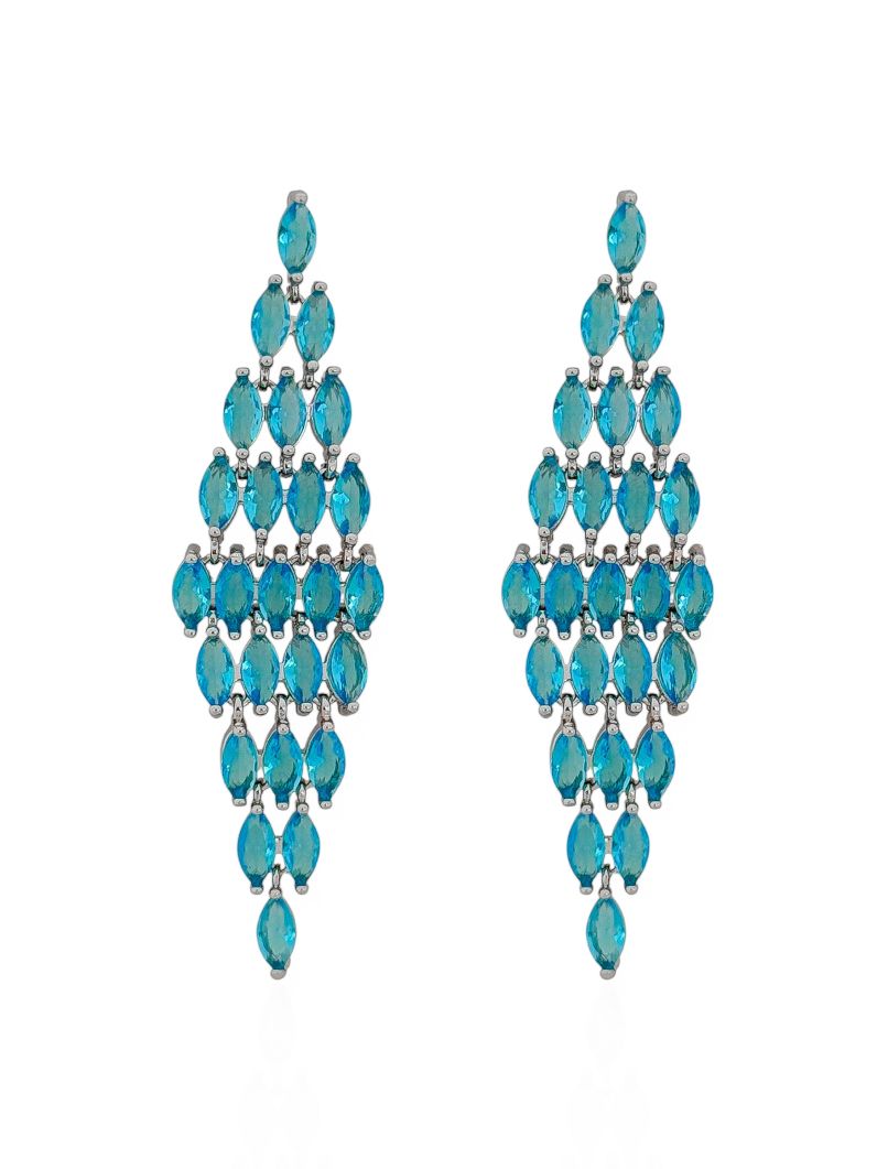 Brinco Folheado a Ouro 18k e Prata Design Zirconias Coloridas