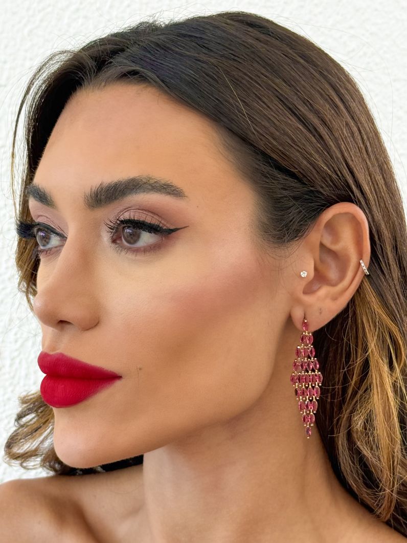 Brinco Folheado a Ouro 18k e Prata Design Zirconias Coloridas