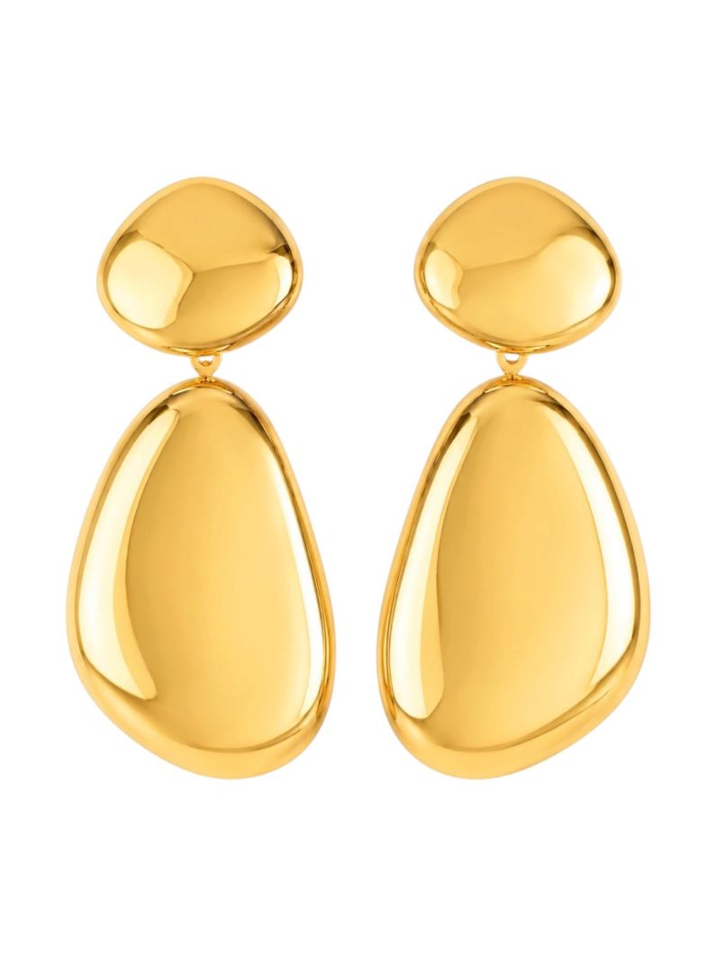 Brinco Folheado a Ouro 18k e Prata Duplo Liso