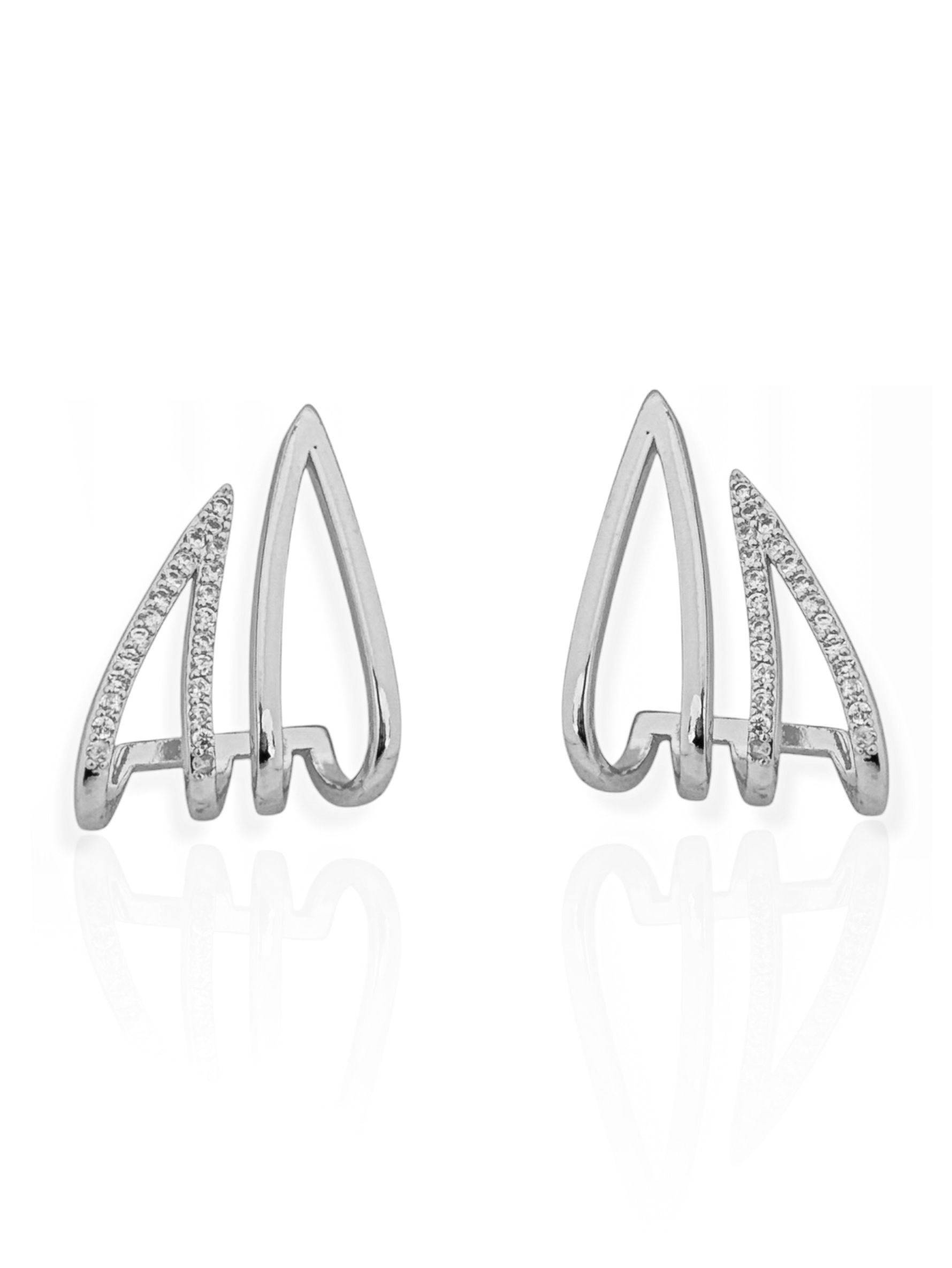 Brinco Folheado a Ouro 18k e Prata Ear Cuff Vazado