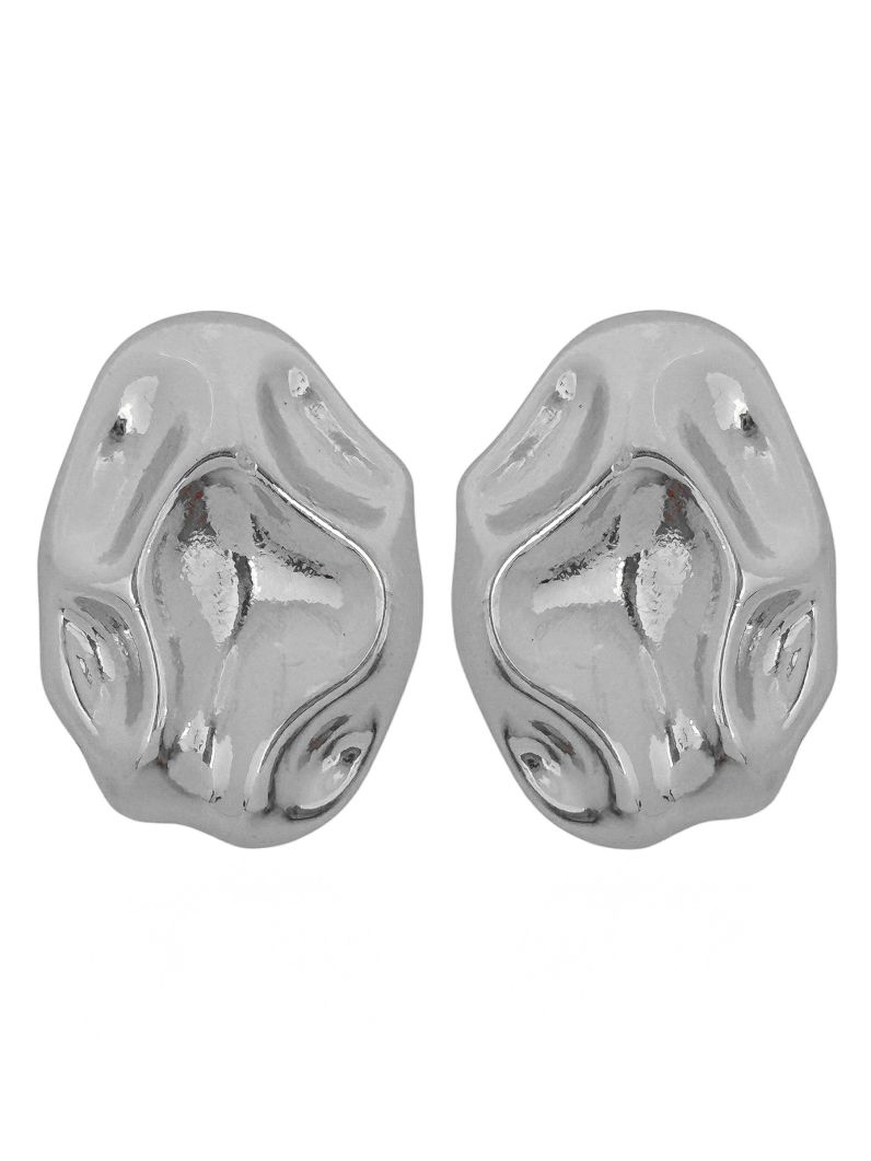 Brinco Folheado a Ouro 18k e Prata Botton Martelado