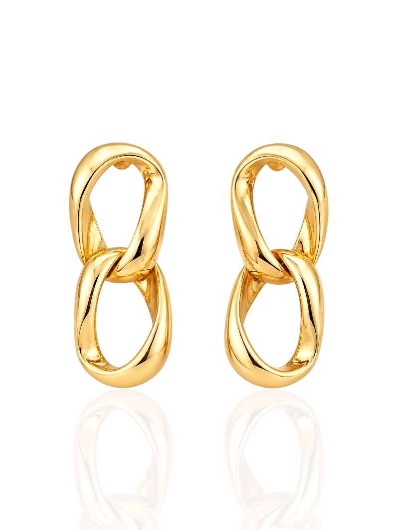 Brinco Folheado a Ouro 18k e Prata Elos Lisos