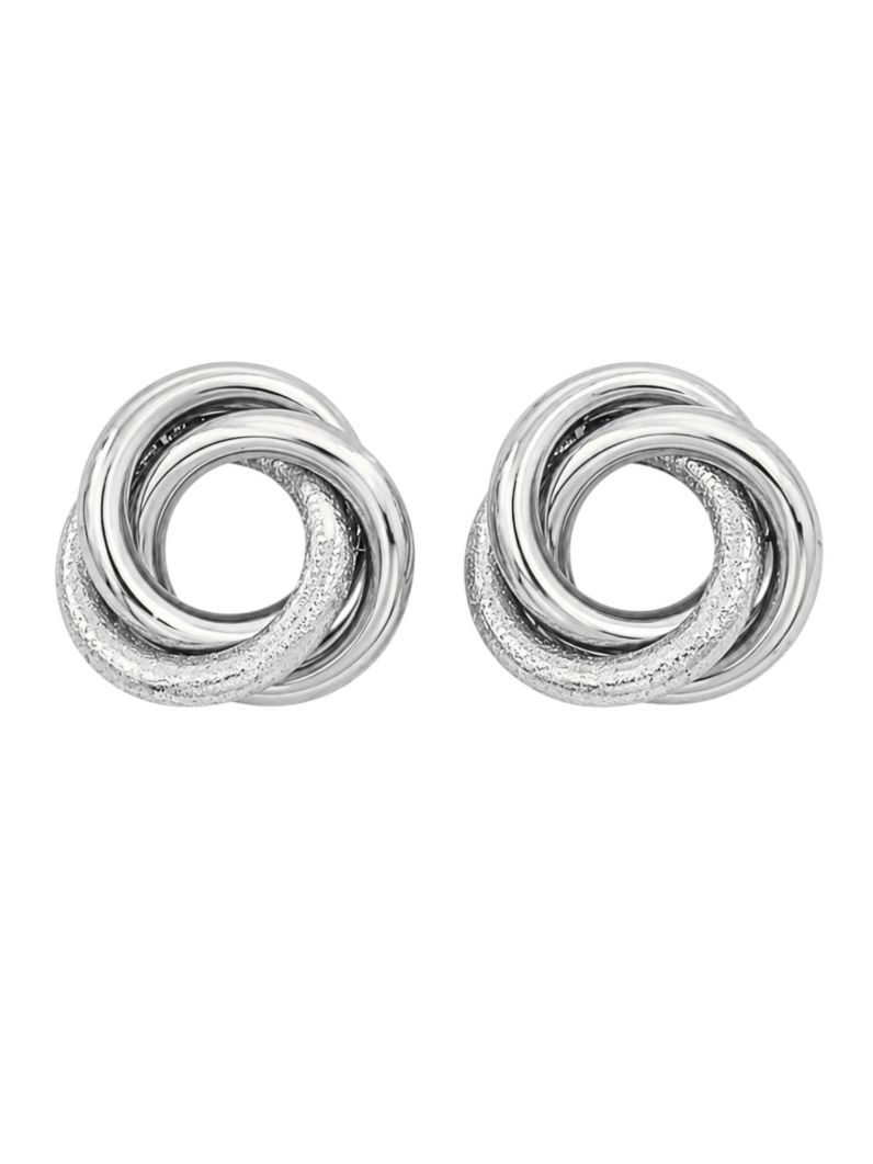 Brinco Folheado a Ouro 18k e Prata Elos Lisos e Jateado
