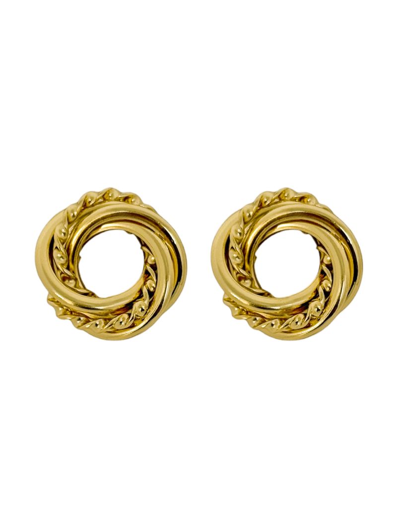 Brinco Folheado a Ouro 18k e Prata Elos Lisos e Torcidos