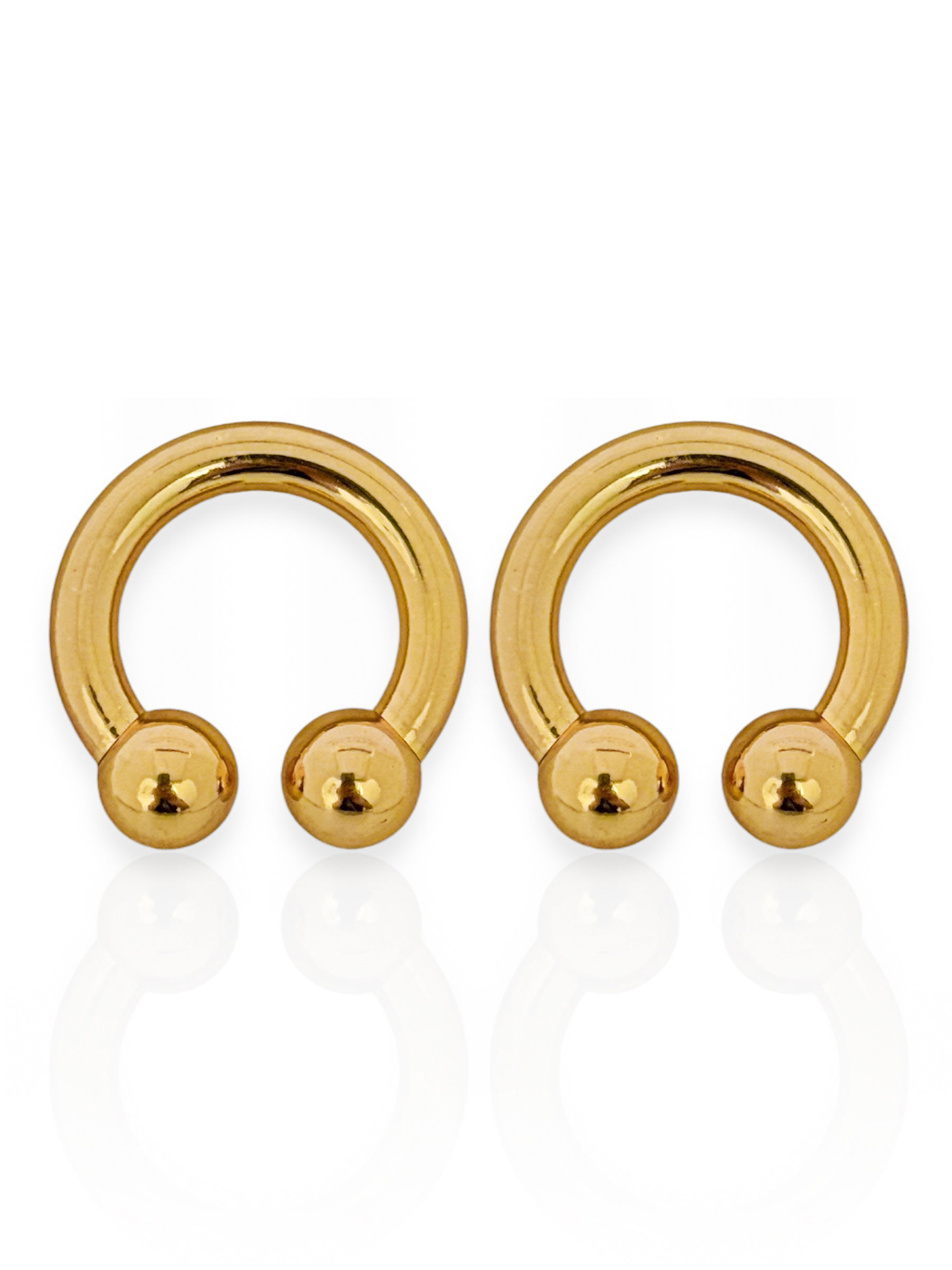 Brinco Folheado a Ouro 18K e Prata Esfera Dupla