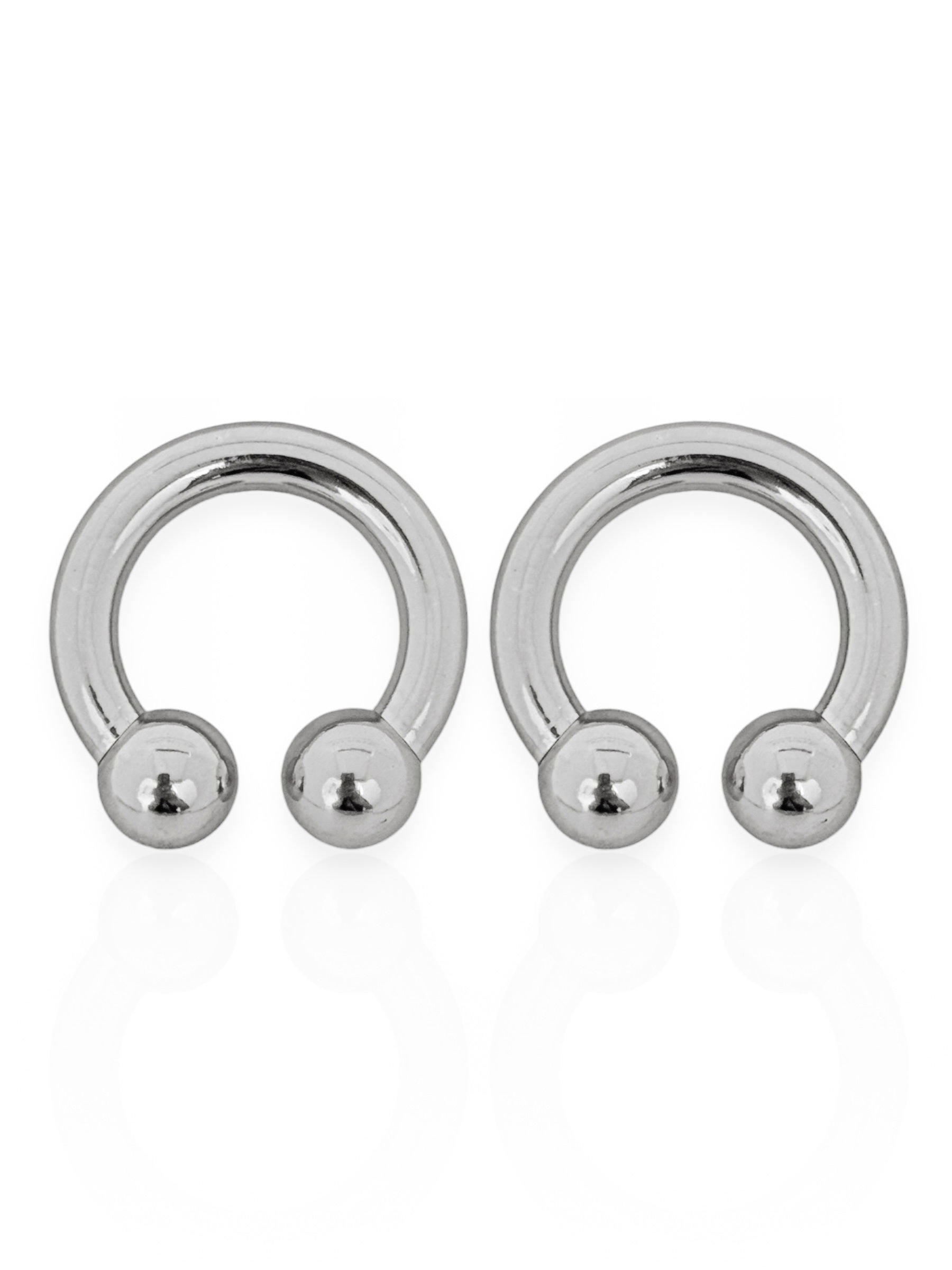 Brinco Folheado a Ouro 18K e Prata Esfera Dupla