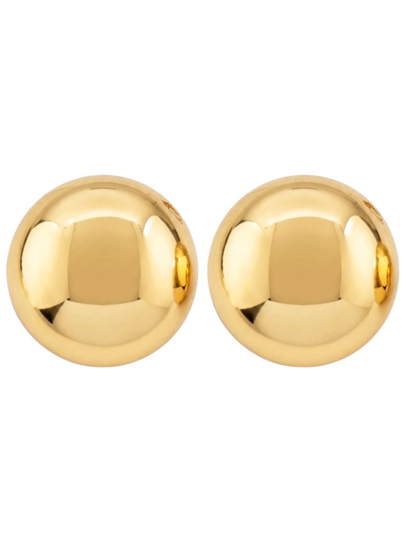 Brinco Folheado a Ouro 18k e Prata Esfera Lisa