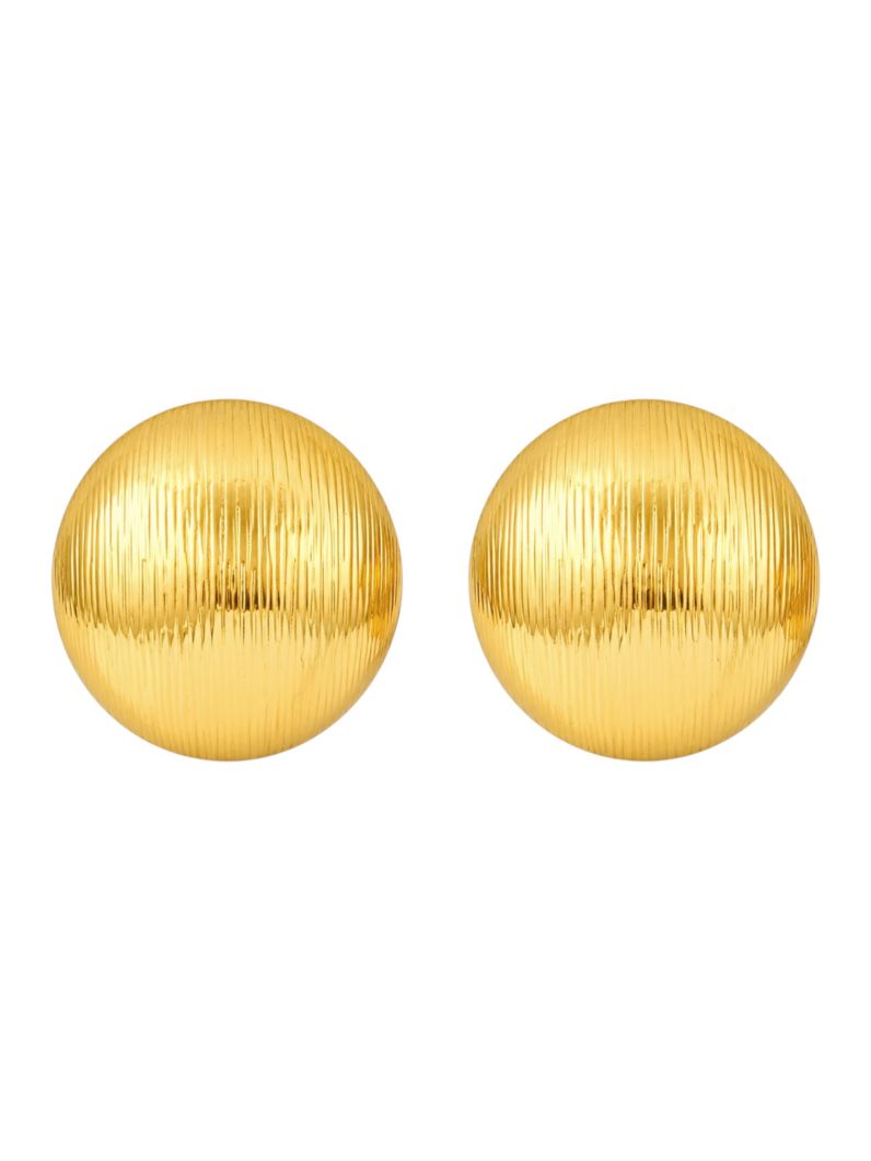 Brinco Folheado a Ouro 18k e Prata Esfera Texturizada