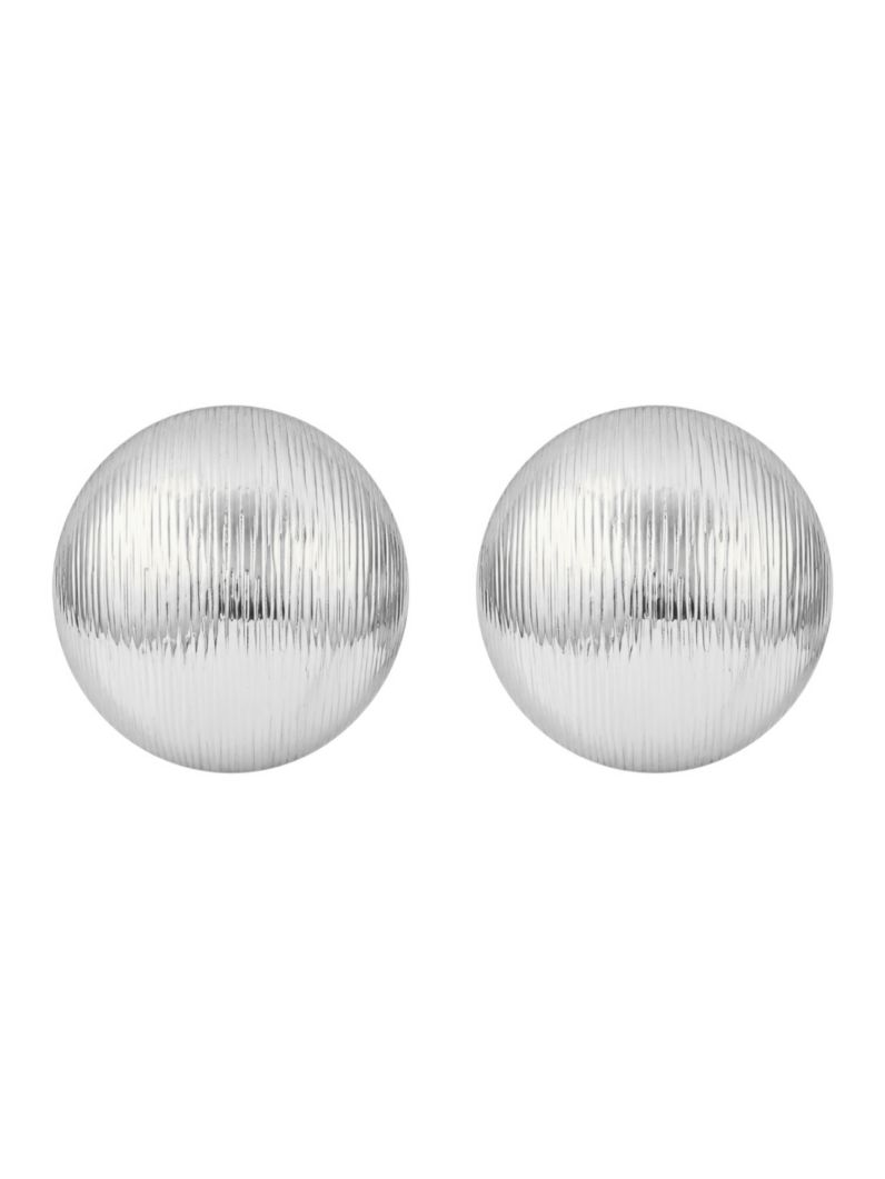 Brinco Folheado a Ouro 18k e Prata Esfera Texturizada