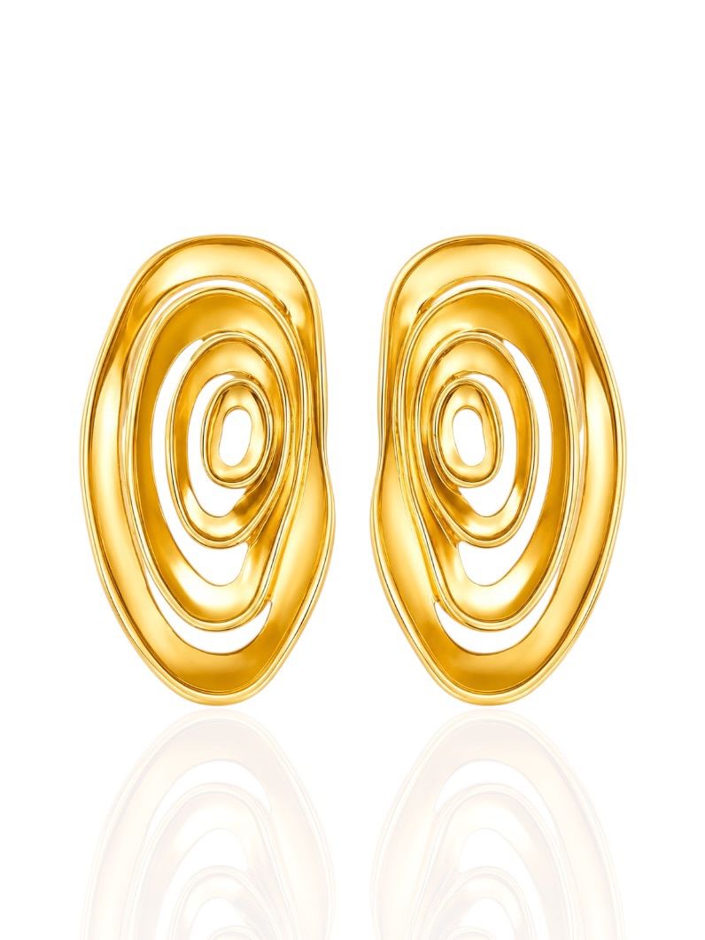 Brinco Folheado a Ouro 18k e Prata Espiral