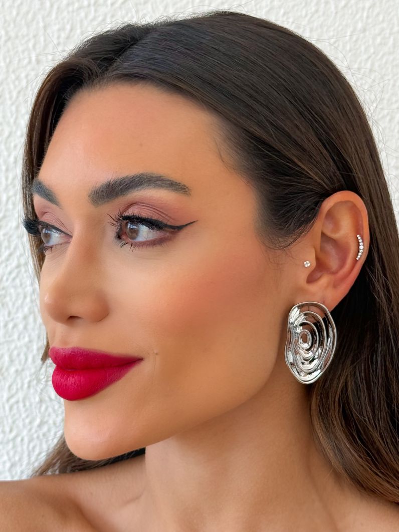 Brinco Folheado a Ouro 18k e Prata Espiral