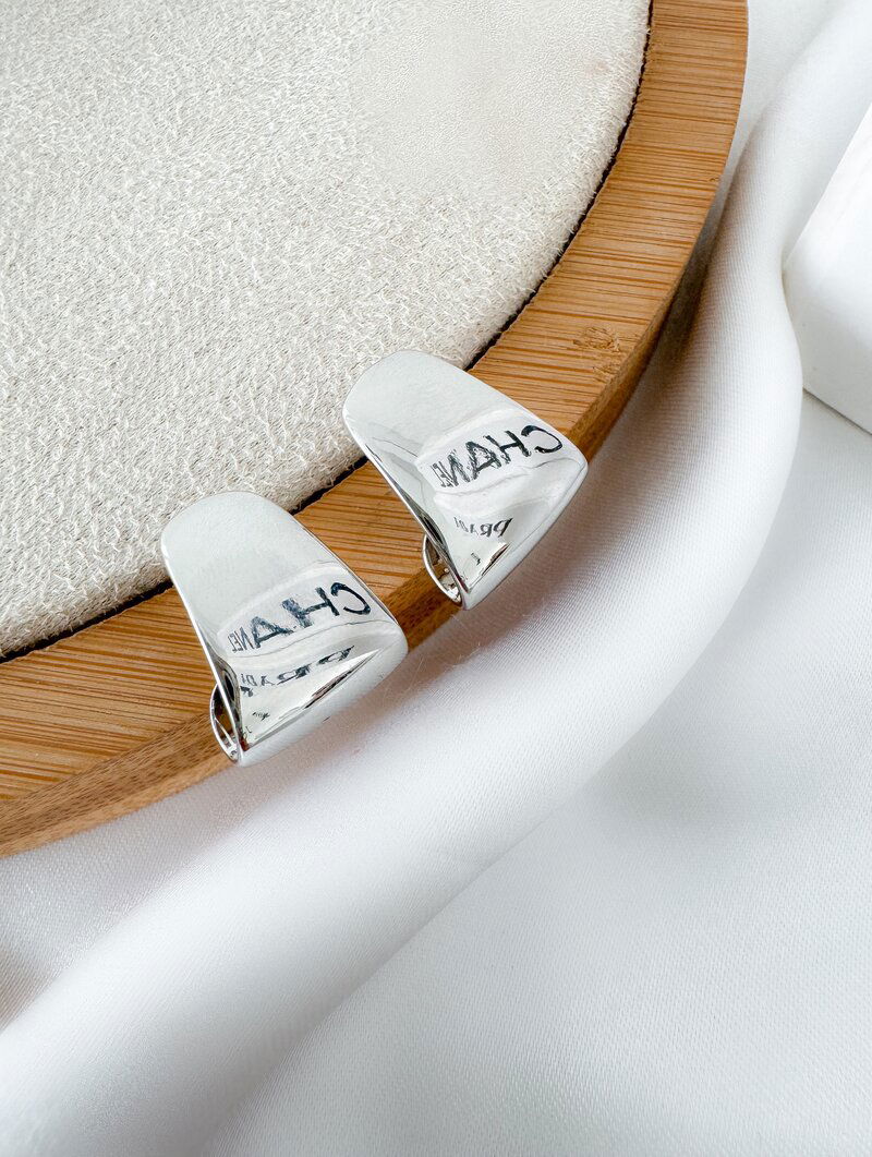 Brinco Folheado a Ouro 18k e Prata Estilo Geométrico Liso