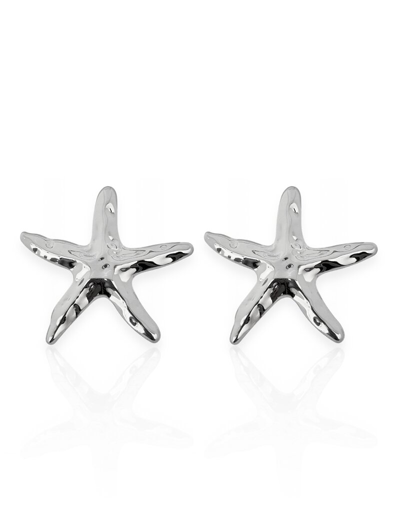 Brinco Folheado a Ouro 18k e Prata Estrela Martelado