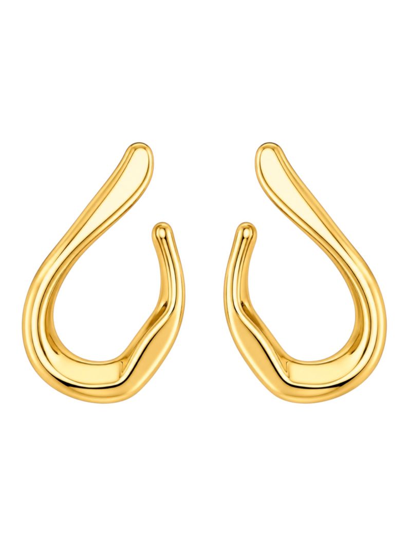 Brinco Folheado a Ouro 18k e Prata Fio Curvado