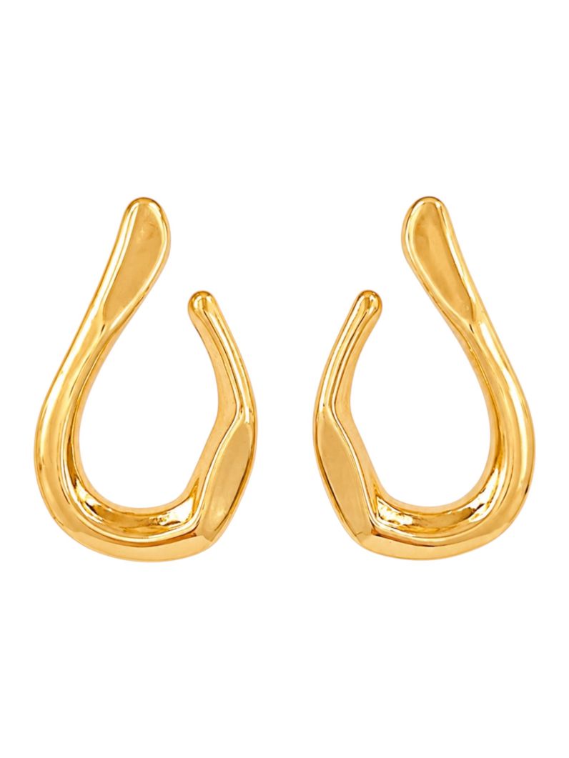 Brinco Folheado a Ouro 18k e Prata Fio Curvado
