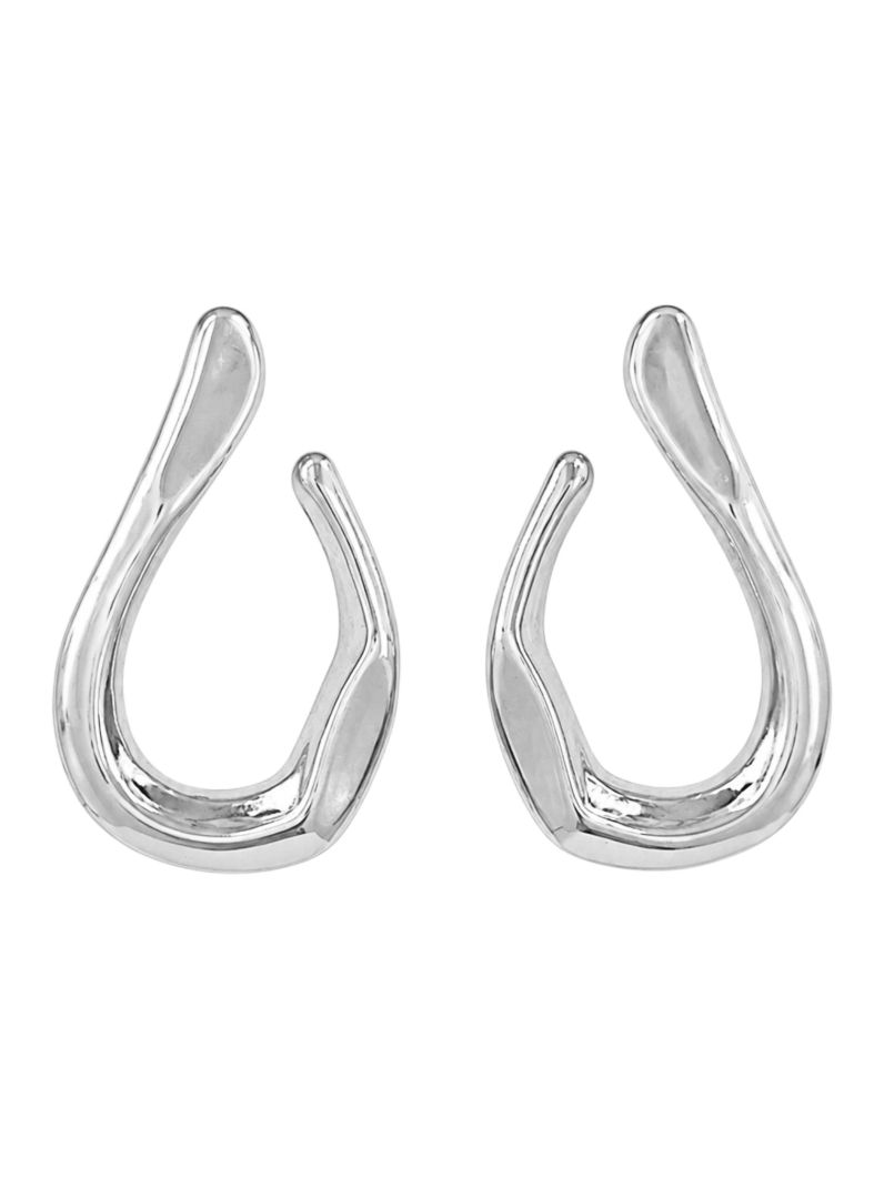 Brinco Folheado a Ouro 18k e Prata Fio Curvado