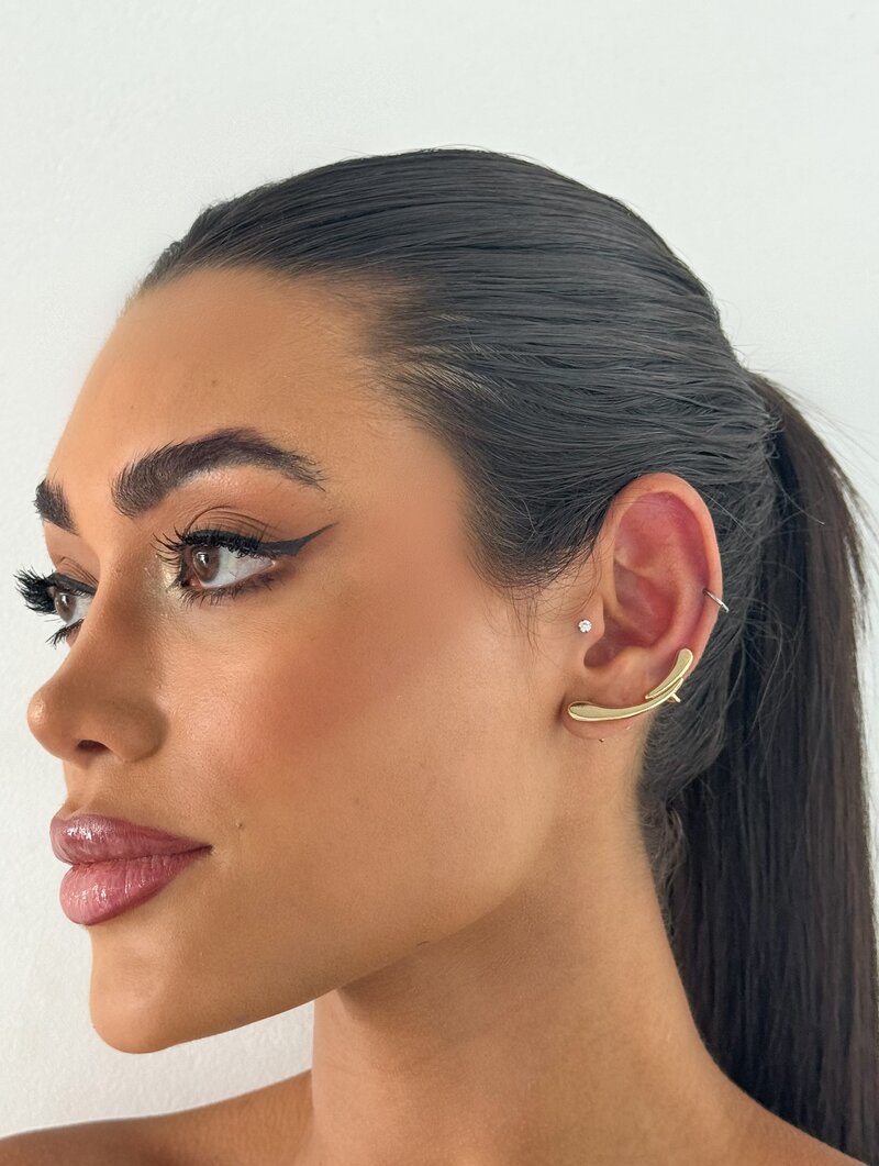 Brinco Folheado a Ouro 18k e Prata Fio Duplo