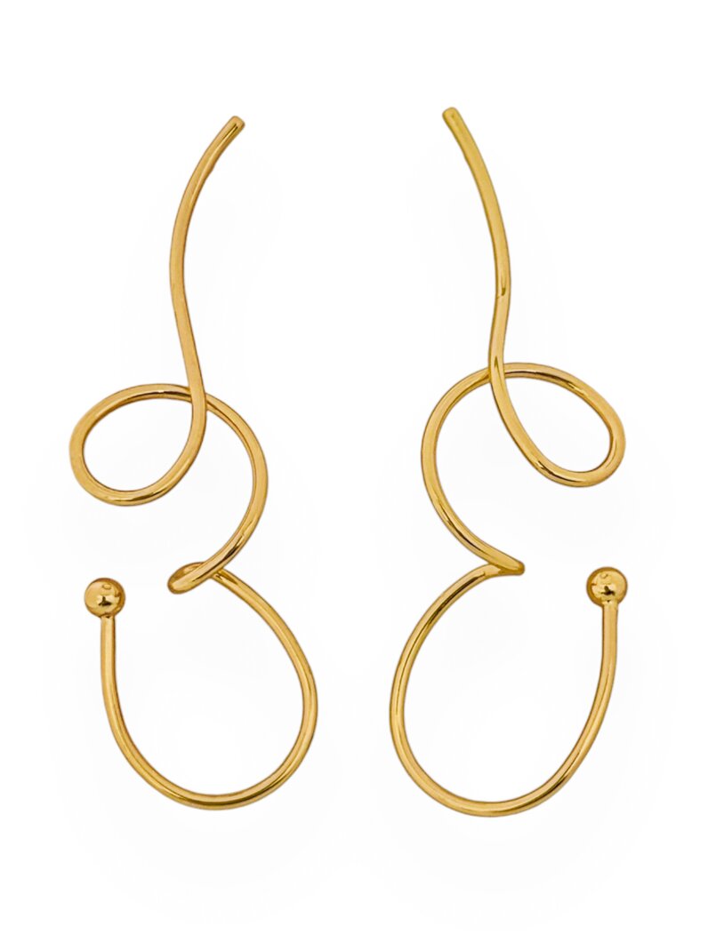 Brinco Folheado a Ouro 18k e Prata Fio Ondulado