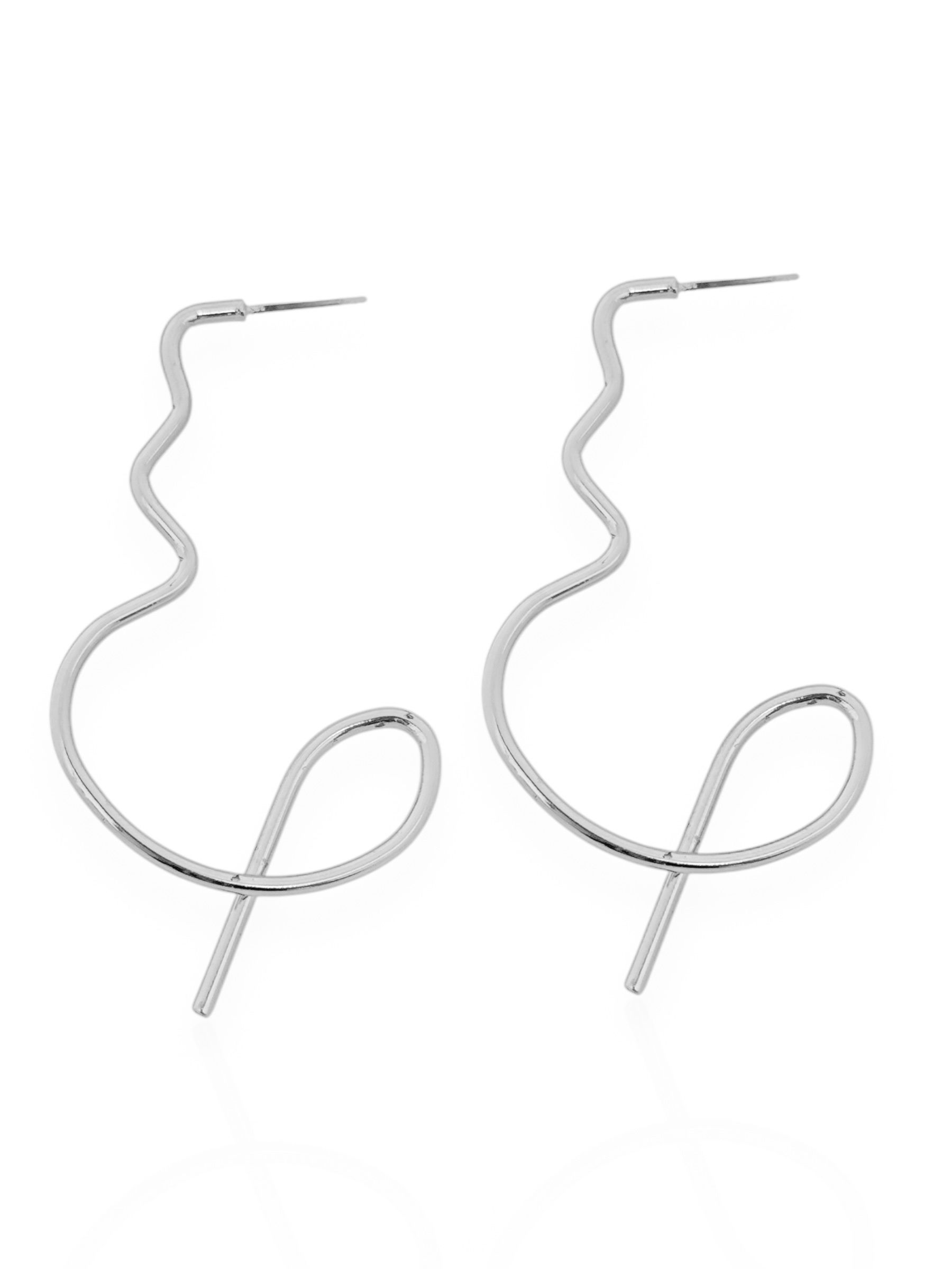 Brinco Folheado a Ouro 18k e Prata Fio Ondulado