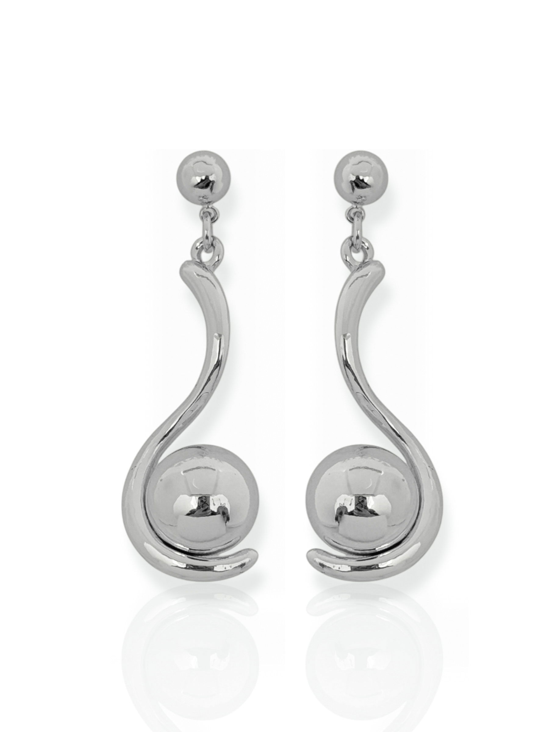 Brinco Folheado a Ouro 18k e Prata Fio Ondulado Com Esfera