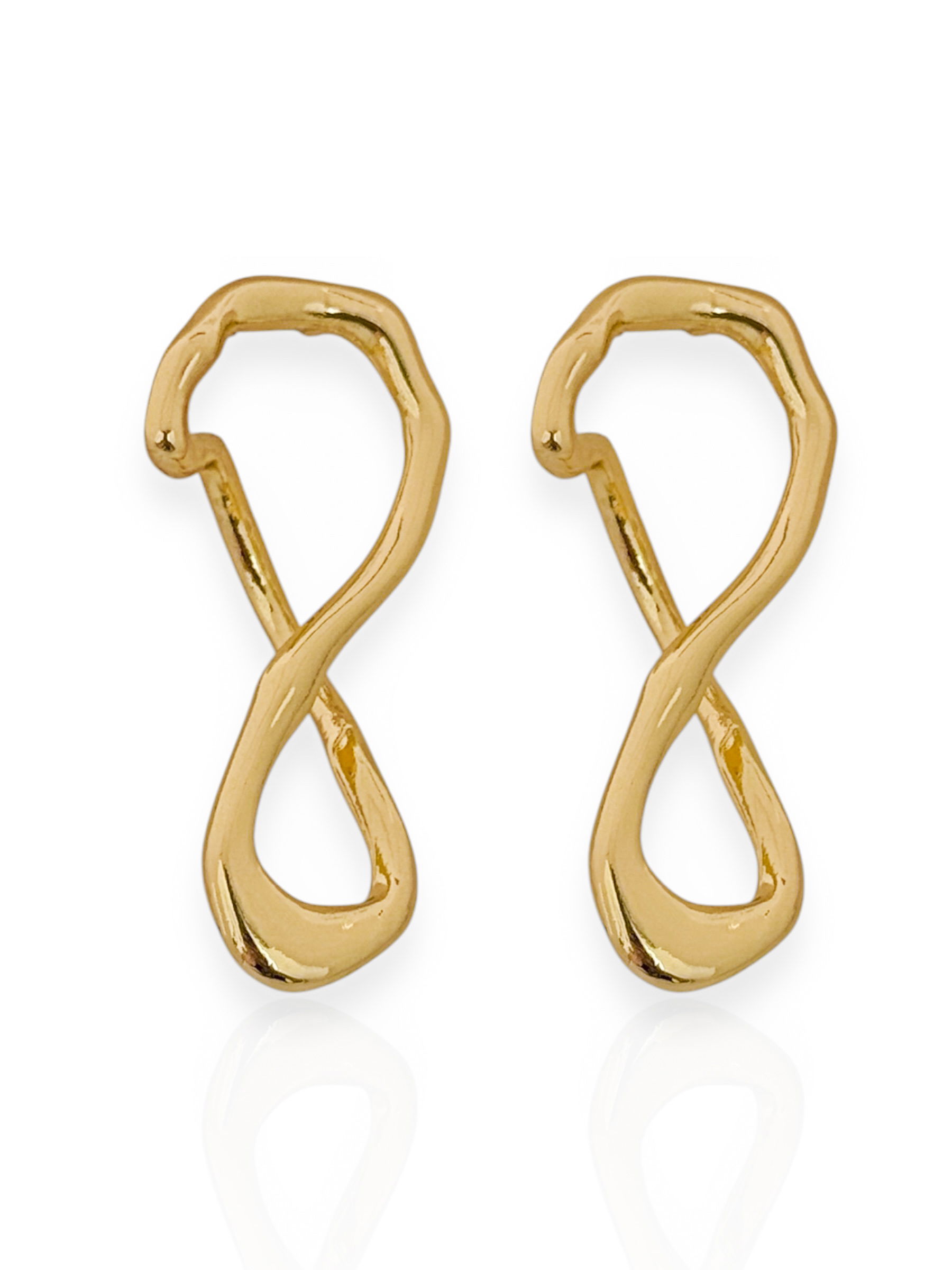 Brinco Folheado a Ouro 18k e Prata Fio Orgânico