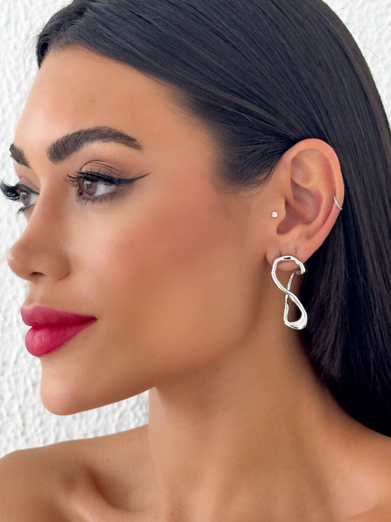Brinco Folheado a Ouro 18k e Prata Fio Orgânico