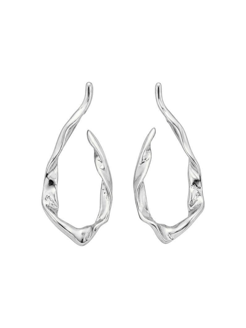 Brinco Folheado a Ouro 18k e Prata Fio Organico Longo