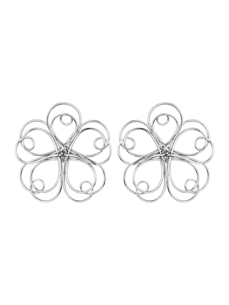 Brinco Folheado a Ouro 18k e Prata Fios Design Flor