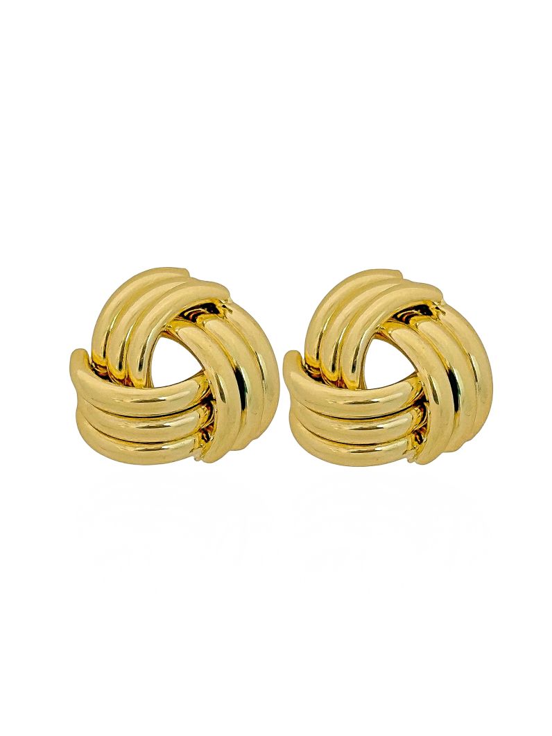 Brinco Folheado a Ouro 18k e Prata Fios Entrelaçados