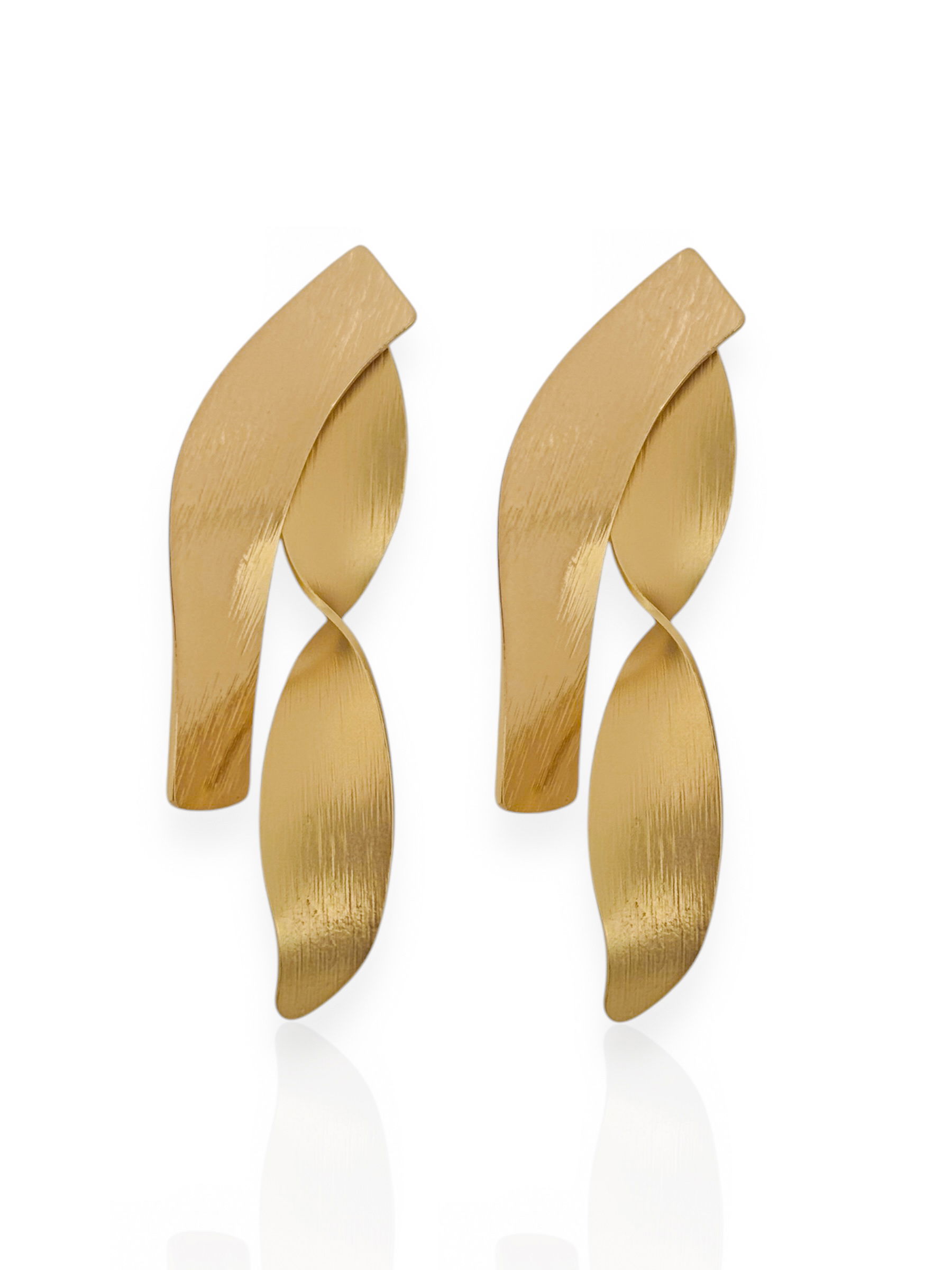 Brinco Folheado a Ouro 18K e Prata Fios Ondulado Texturizado