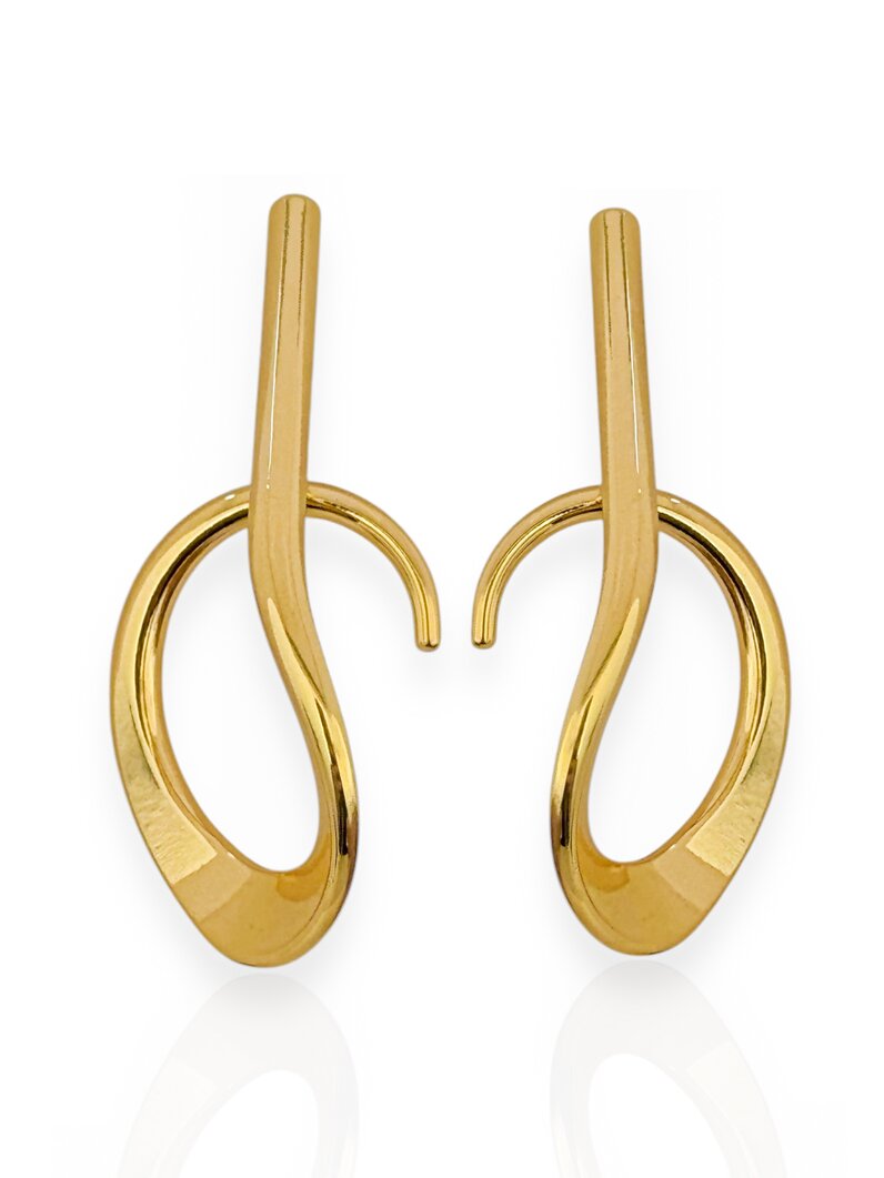 Brinco Folheado a Ouro 18k e Prata Fios Orgânico