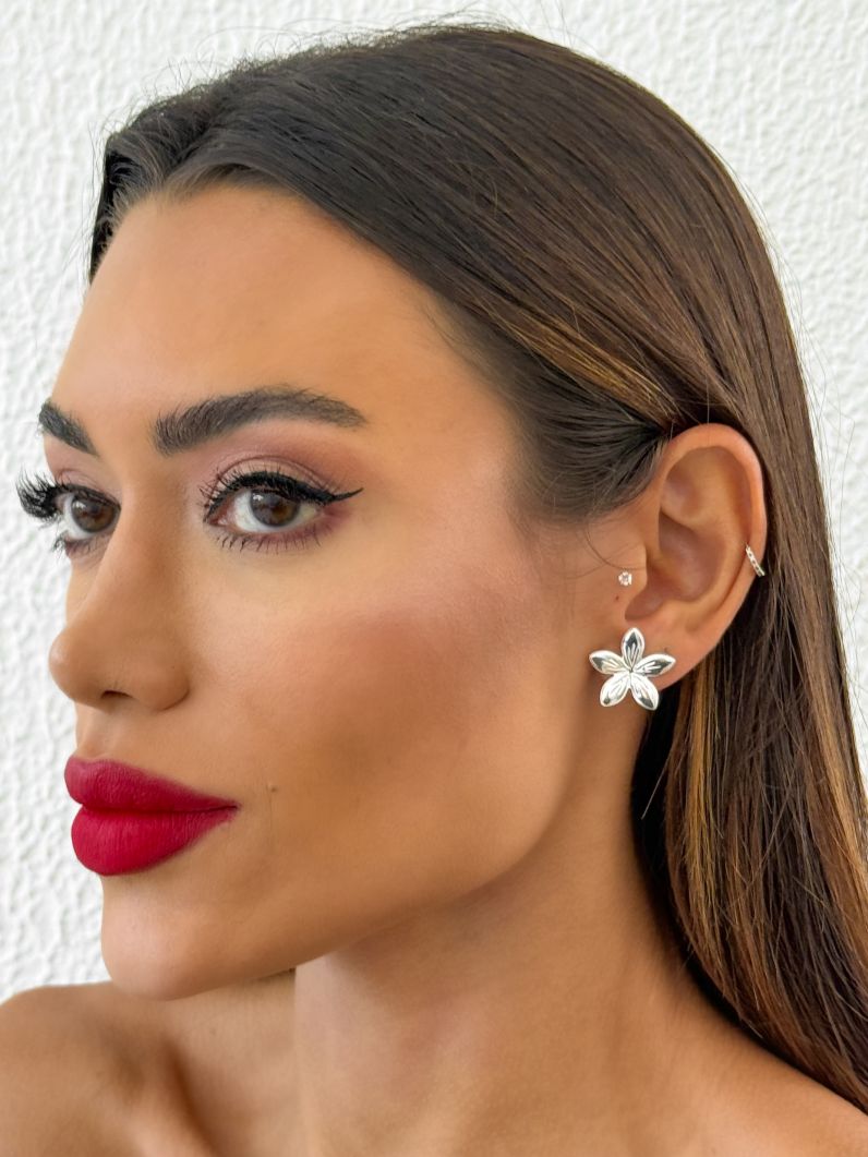 Brinco Folheado a Ouro 18k e Prata Flor