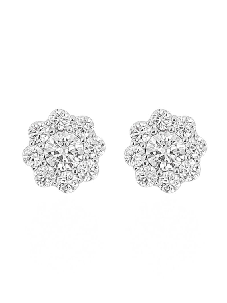 Brinco Folheado a Prata 925 Flor de Cristal